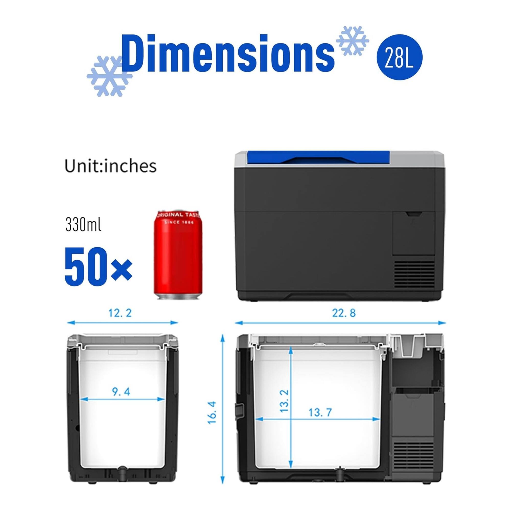 Dimensions 28L  
Unit: inches  
ORIGINAL TASTE SINCE 1984  
330ml  
50x  
12.2  
22.8  
9.4  
16.4  
13.2  
13.7