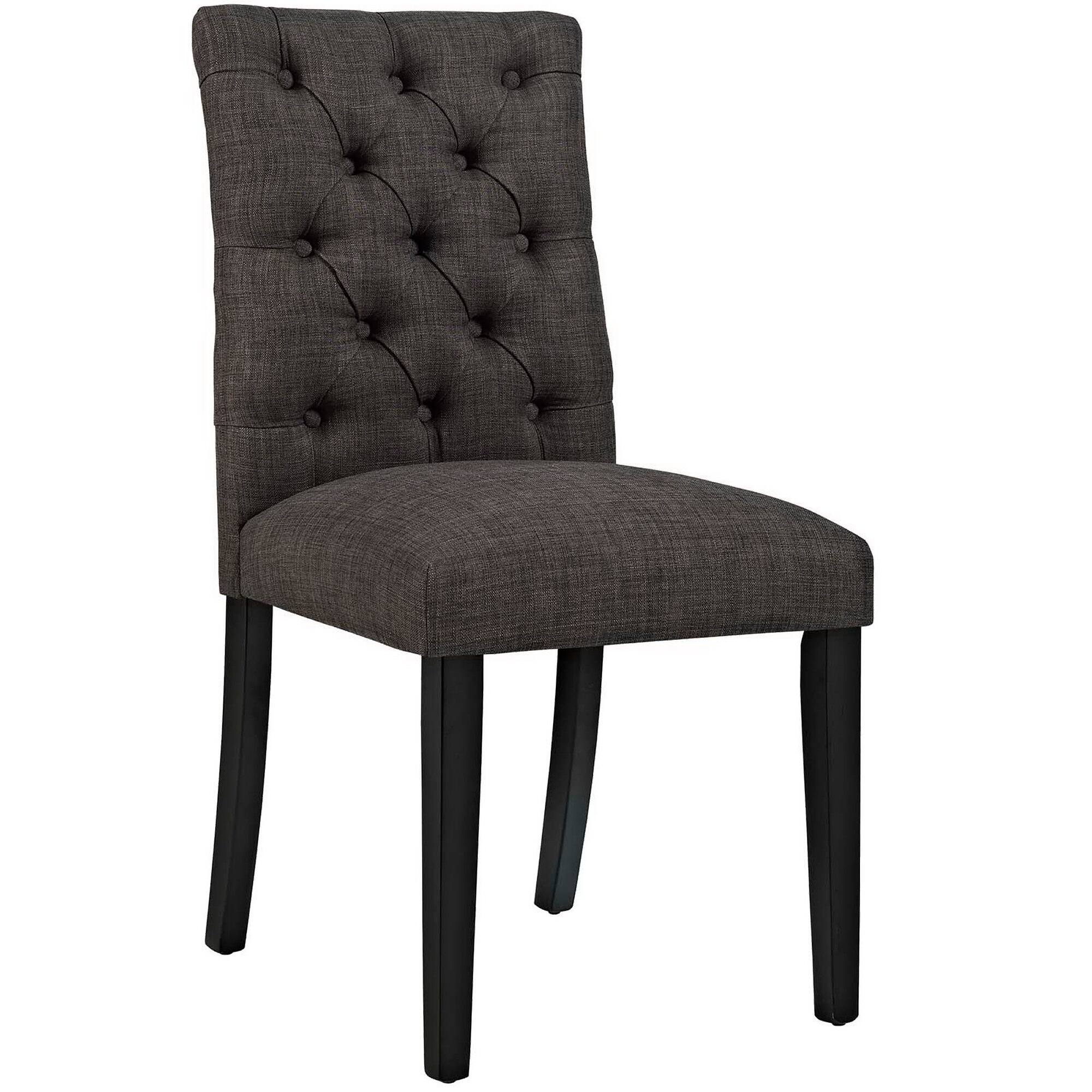 Angle. Modway - Duchess Button Tufted Fabric Dining Chair by Modway - Brown.