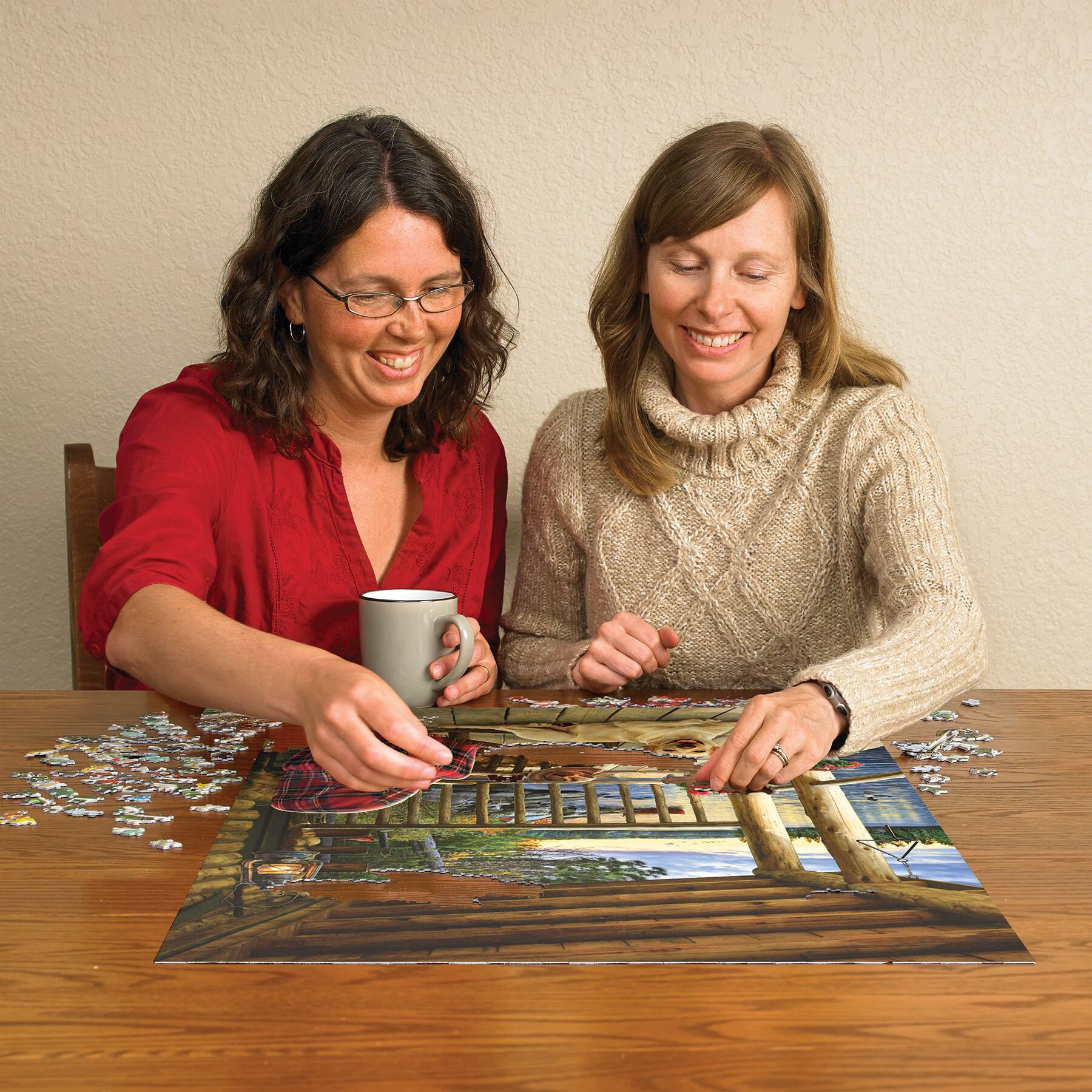 Alt View 1. Outset Media - Outset Media: Cobble Hill 1000 Piece Puzzle: Cabin Porch - Reference Poster Included.