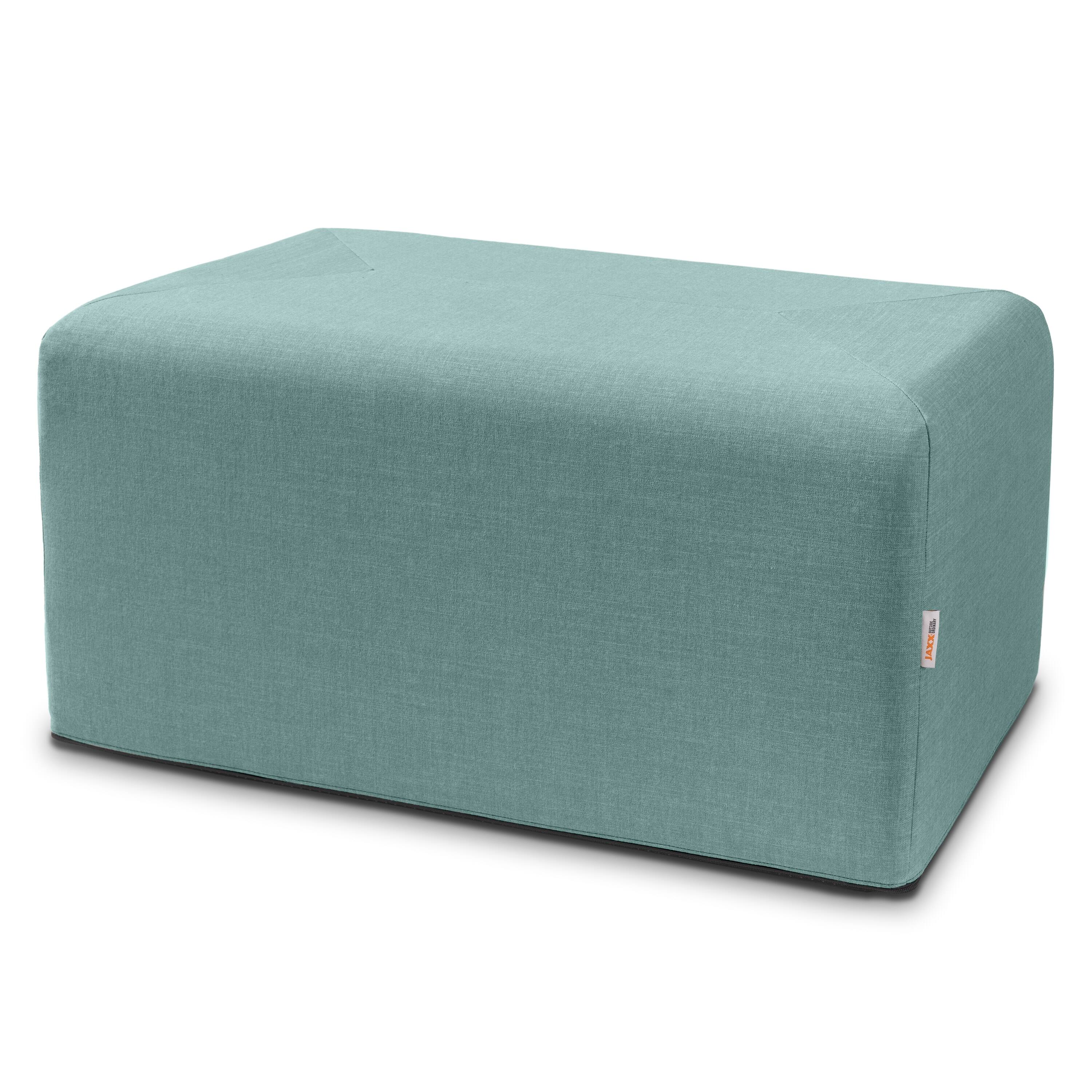 Jaxx - Monroe Large Rectangular Foam Ottoman / Coffee Table, (36 x 18) - Lagoon