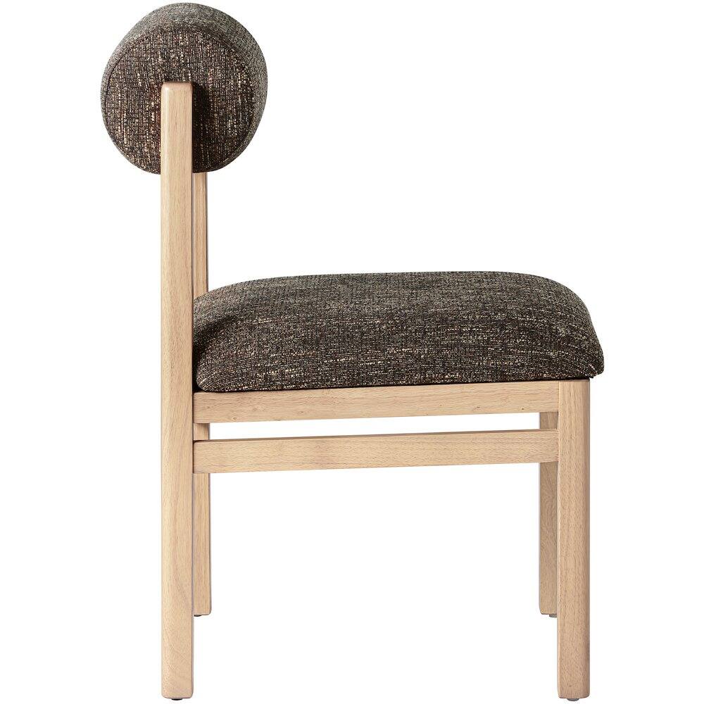 Alt View 3. Meridian Furniture - Roundhill Brown Linen Textured Fabric Upholstered Dining Chair, Set of 2 - Brown.