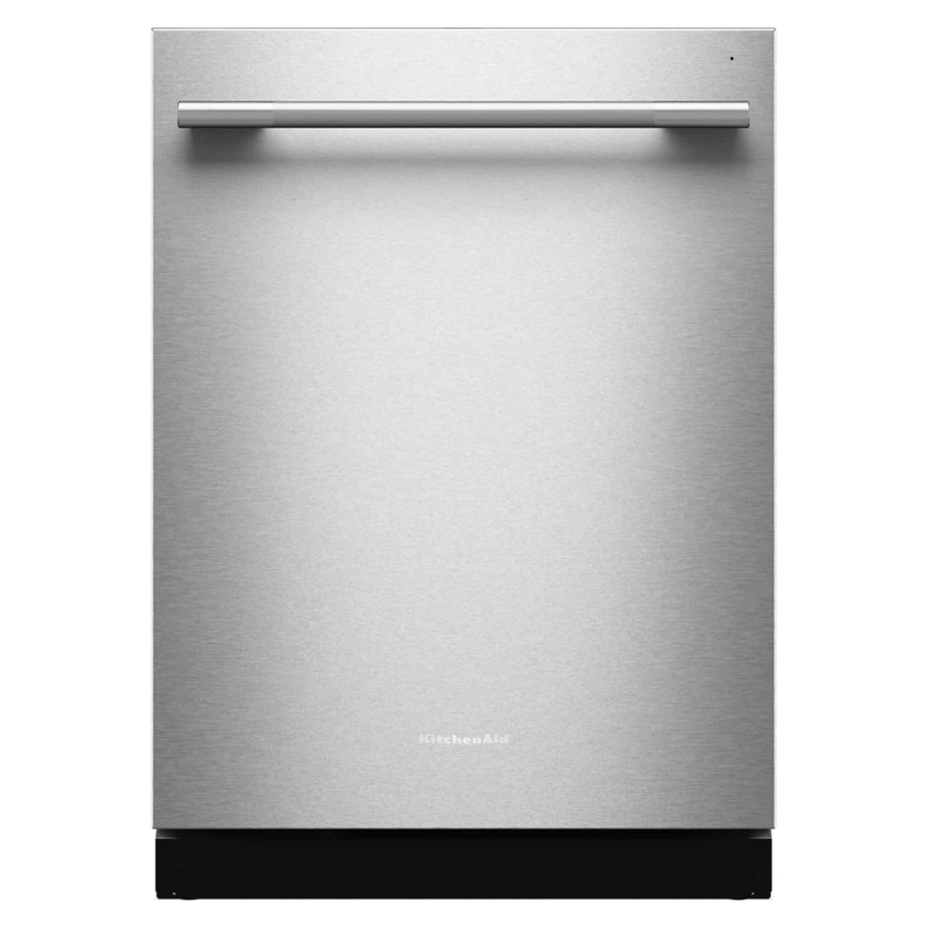 Front. KitchenAid - 24 inch Top Control Built-In Dishwasher with Third Level Utensil Rack and 47 dBA - PrintShield Stainless.