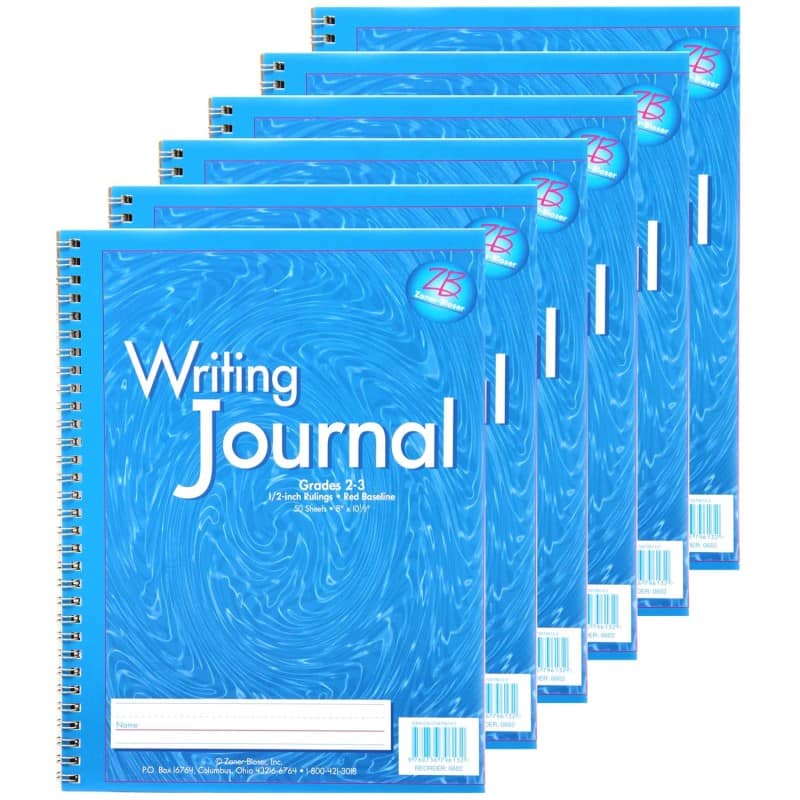 Zaner-Bloser - My Writing Journal, Grade 2-3, Blue, Pack of 6