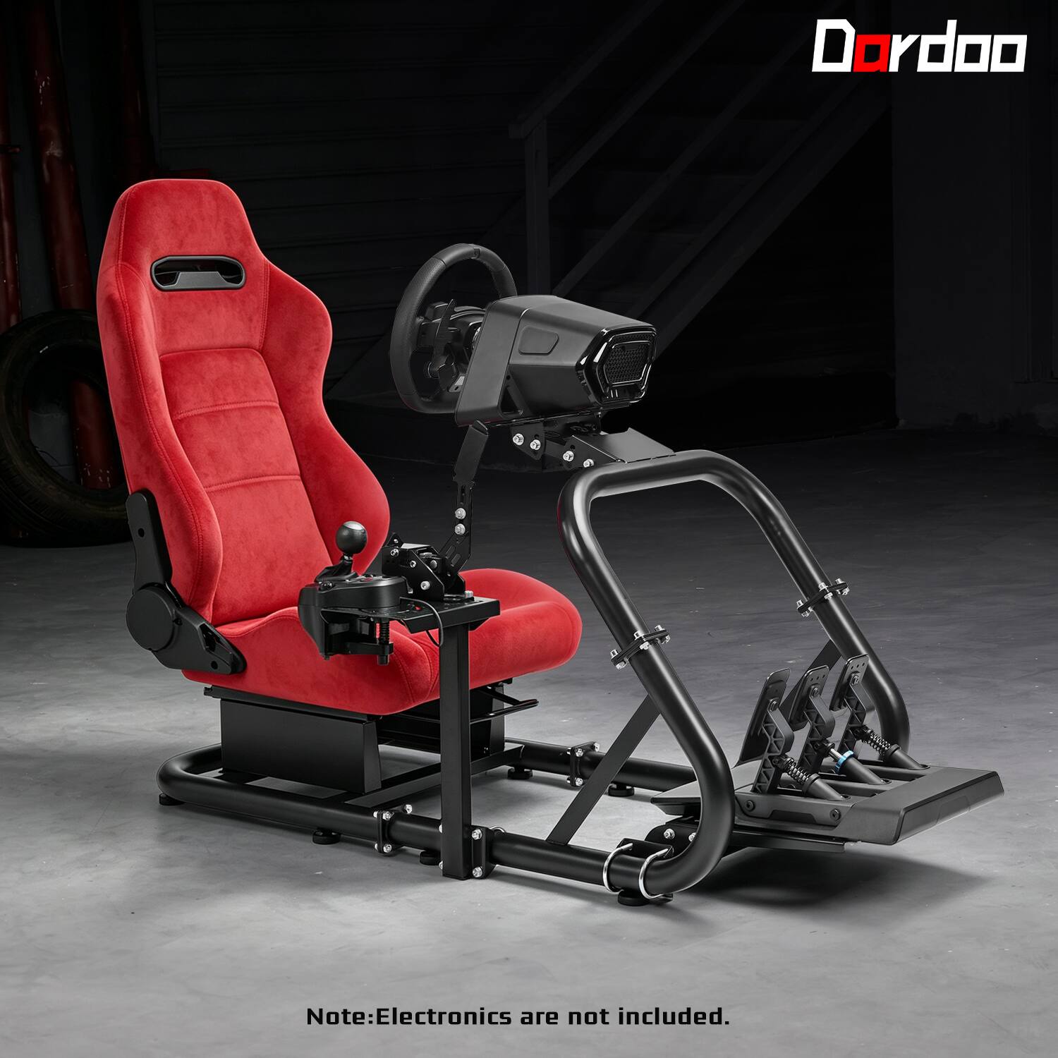 Dardoo Racing Simulator Cockpit with Red Suede Seats, Suitable for ...