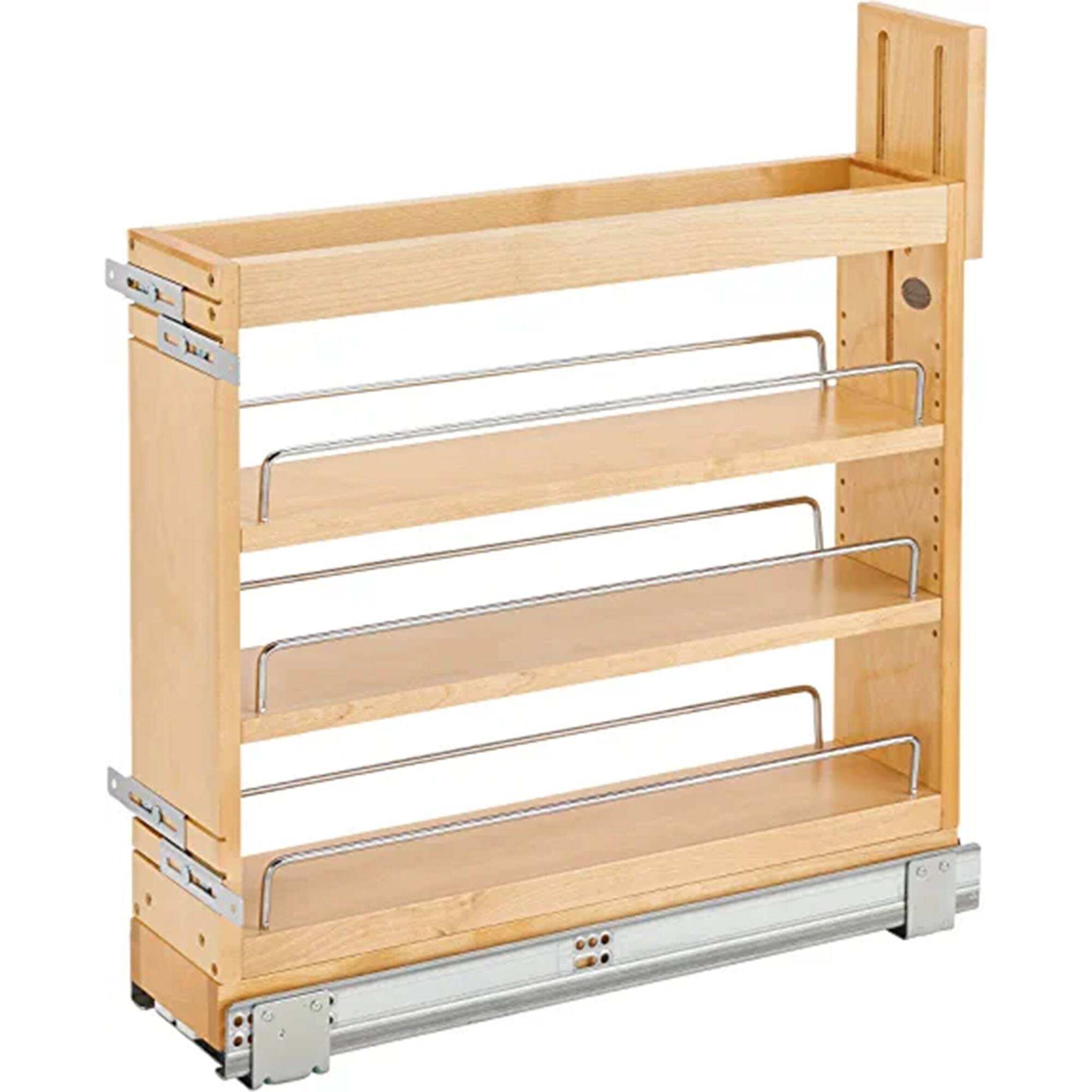 Front. Rev-A-Shelf - Rev-A-Shelf 5" Door/ Drawer Base Cabinet Organizer Soft-close, 448-BDDSC-5C - Natural.