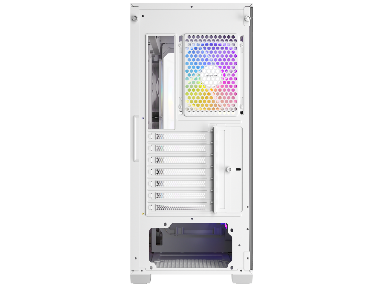 Alt View 2. Antec - Antec C3 ARGB White, 4x ARGB Fans, 8 Fan Support, Type-C 3.2 Gen 2, Tempered Glass, 360mm Radiator, ATX Mid-Tower - White.