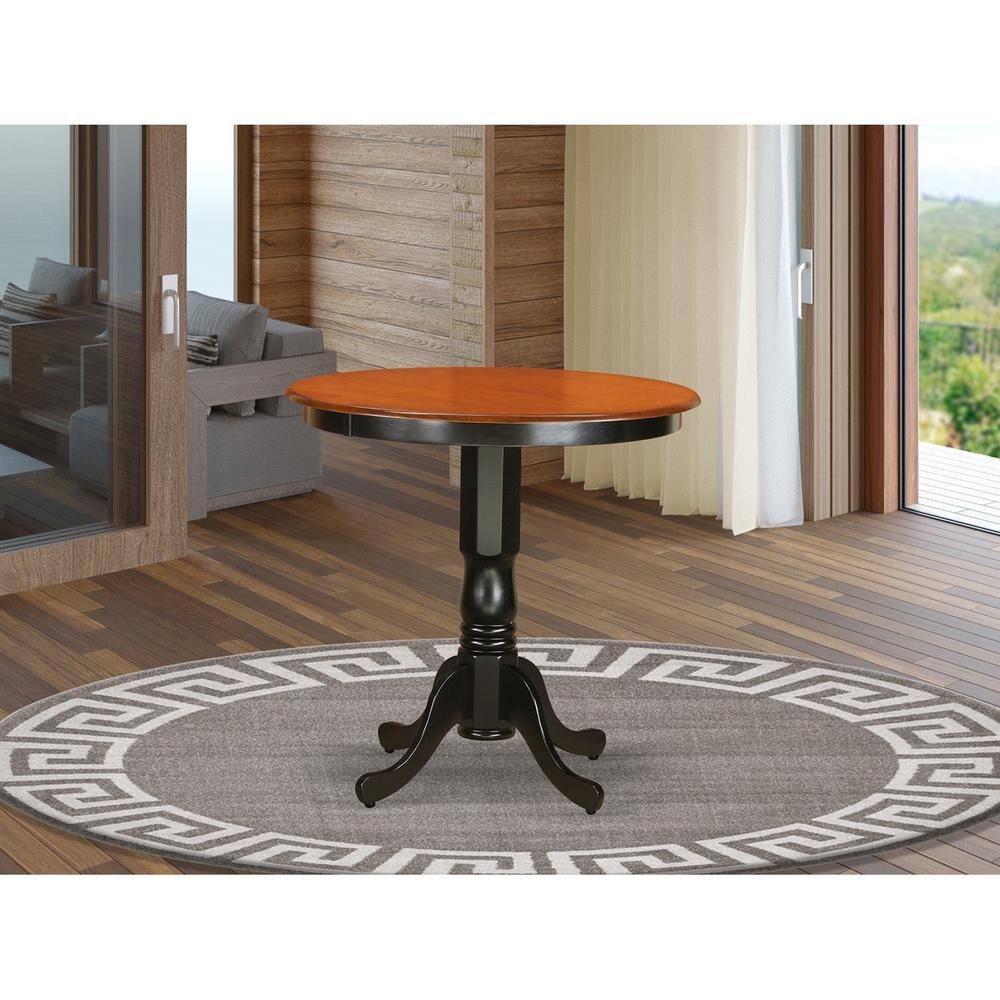 Angle. East West Furniture - JACH3-BLK-C 3 PC counter height Table and chair set - high Table and 2 counter height Dining chair. - Black & Cherry.