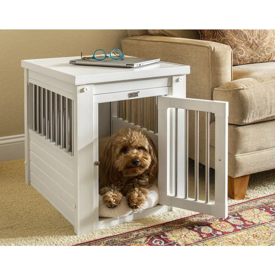 New Age Pet ECOFLEX Dog Crate End Table Antique White Small - Best Buy