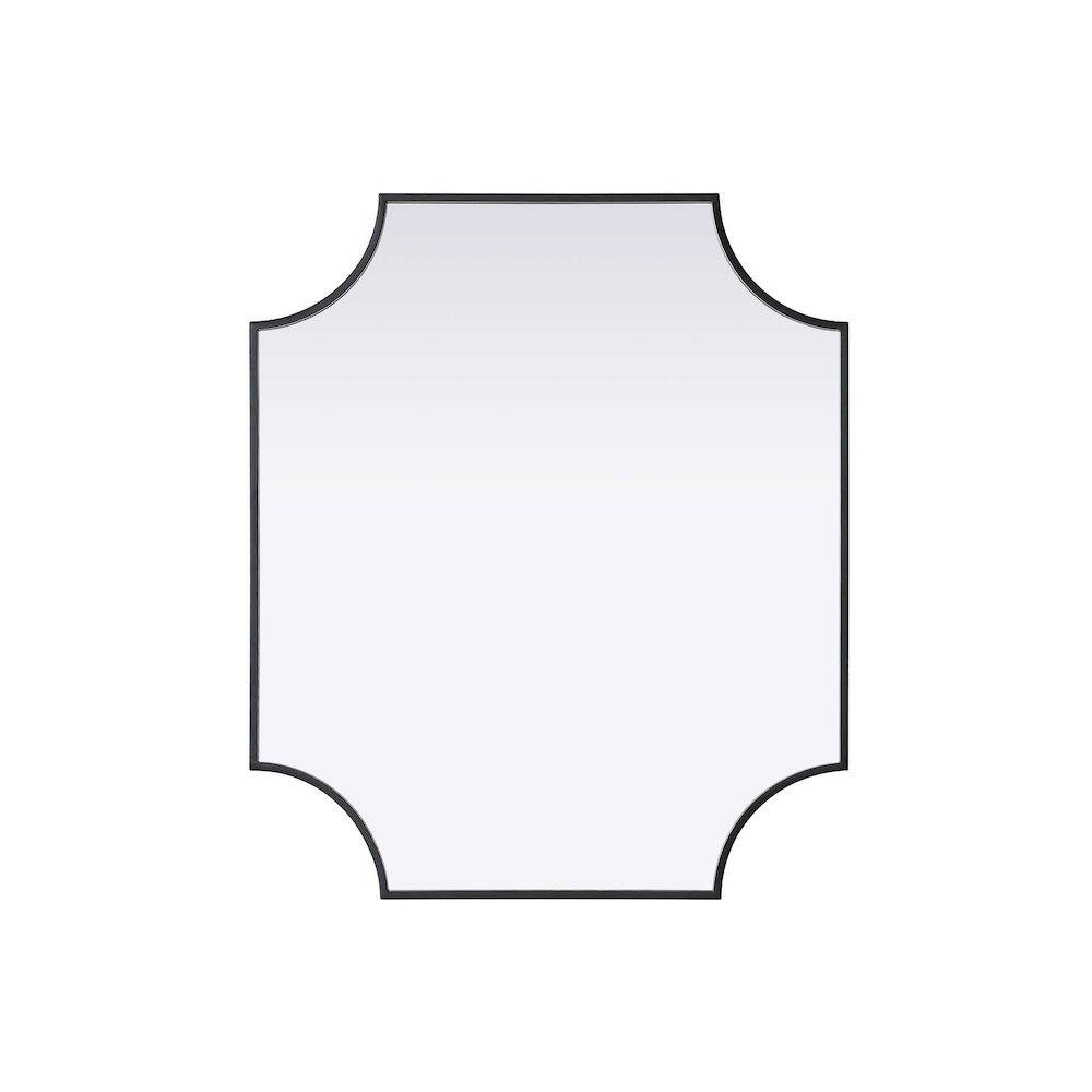 Alt View 3. Elegant Kitchen and Bath - Notched Metal Mirror 27x32 inch in Black - Black.