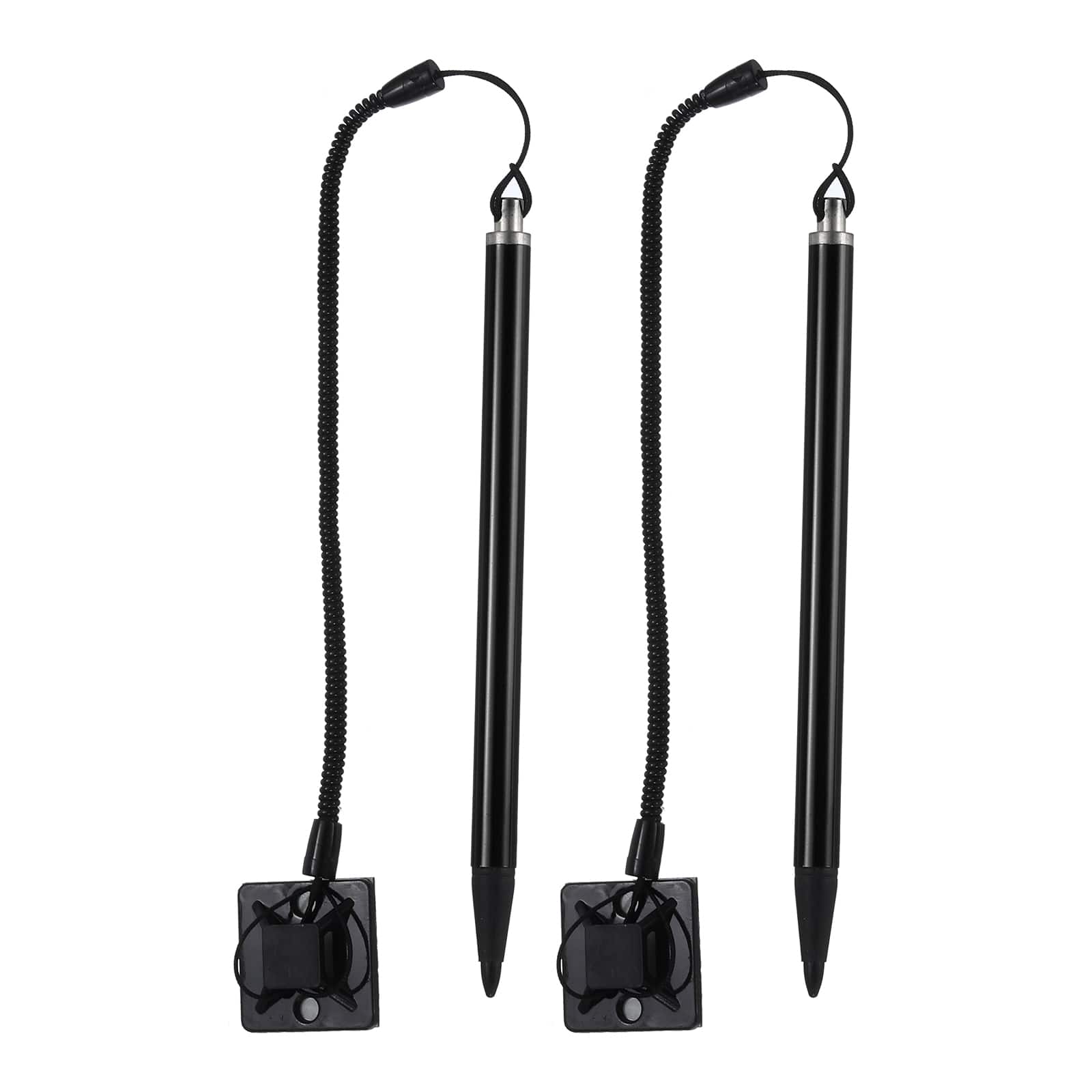 Unique Bargains - 2pcs Resistive Touch Screens Pen Spring Resistance Pen for Car Navigation GPS POS - Black