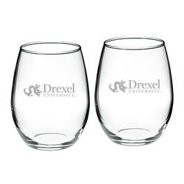 Jardine - Drexel Dragons 21oz. 2-Piece Stemless Wine Glass Set - Multicolor