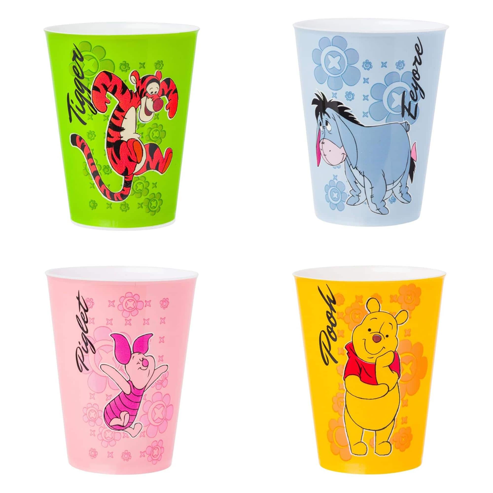 Disney - Winnie the Pooh 2 Ounce Plastic Mini Cup Set of 4 - Yellow