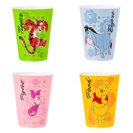 Disney - Winnie the Pooh 2 Ounce Plastic Mini Cup Set of 4 - Yellow