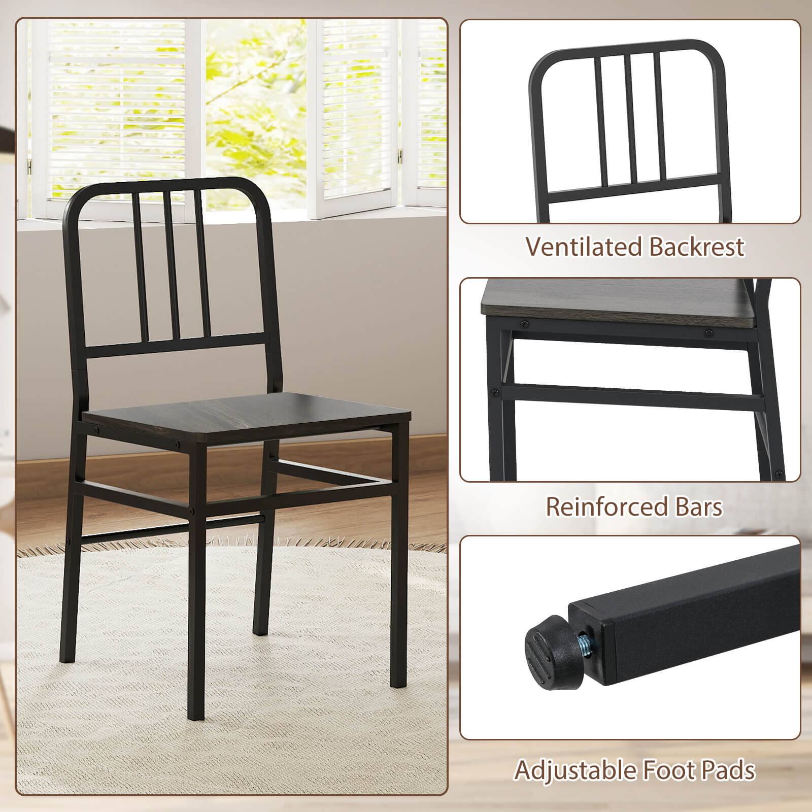 Ventilated Backrest  
Reinforced Bars  
Adjustable Foot Pads