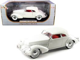 1936 Cord 810 Coupe Interior 1/18 Diecast Model Car by Signature Models - White with Red