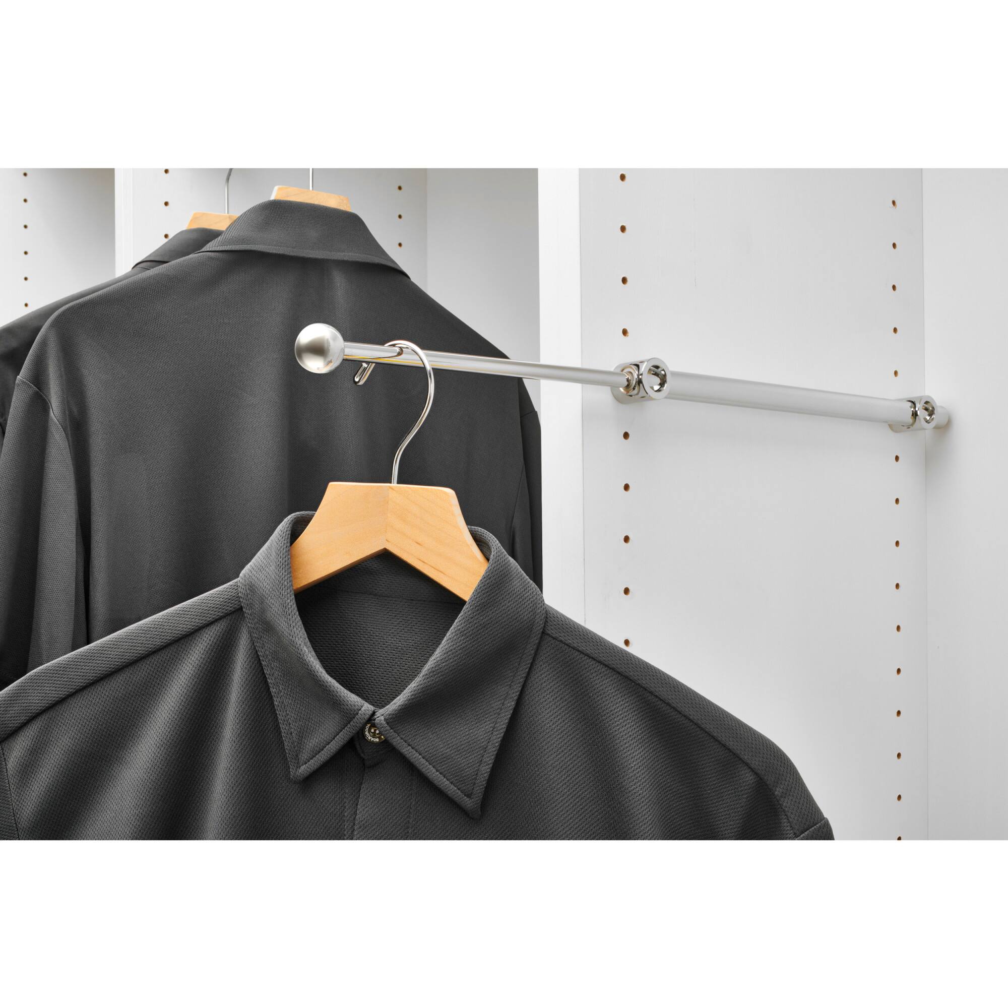 Alt View 4. Rev-A-Shelf - Rev-A-Shelf 14" Extendable Metal Closet Valet Rod, CVR-14-CR (2 Pack) - Silver.