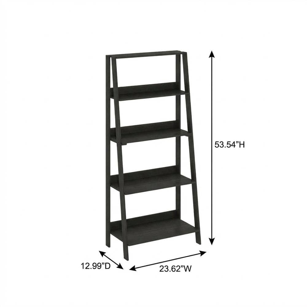 FurniFact - Black 5-Tier Ladder Shelf for Books and Display Storage - Black Espresso price history on PriceWatchPro