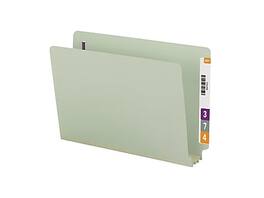 Smead - 50% Recycled End Tab Classification Folders, Legal Size, Gray/ 25/Box - Green