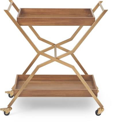 Angle. Adore Decor - Jolie Bar Cart - Gold.