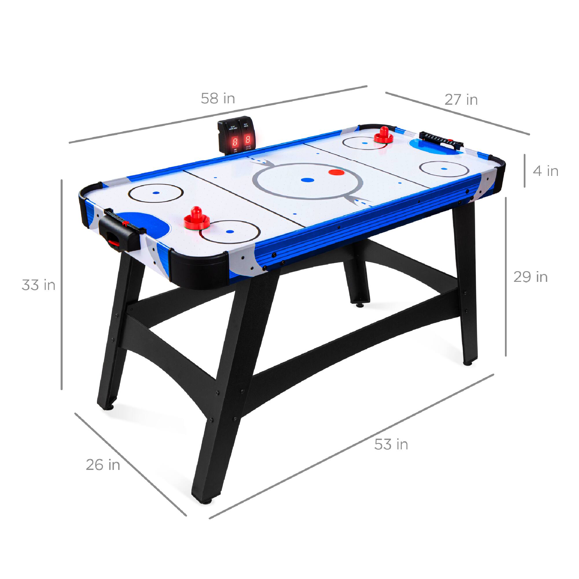 Alt View 6. Best Choice Products - Best Choice Products 58in Mid-Size Air Hockey Table for Game Room w/ 2 Pucks, 2 Pushers, LED Score Board, 12V Motor - Multicolor.