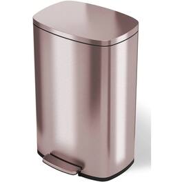 Hivvago - 13-Gallon Copper Stainless Steel Step Trash Can with Deodorizer Filter - Rose Gold