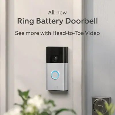 Ring - Starter Set with Battery Doorbell and Indoor Cam - Satin Nickel and White