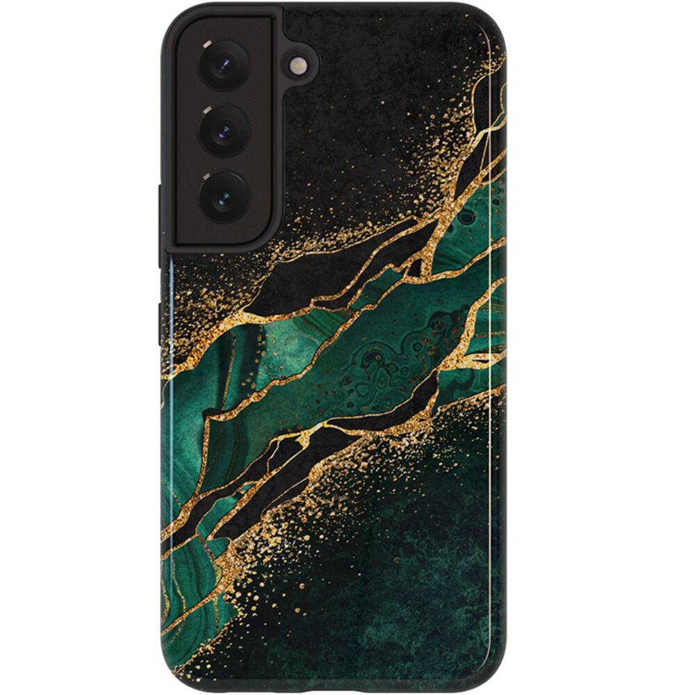 Front. ArtsCase - StrongFit Designers Case for Samsung S22 Plus - Marble / Green.