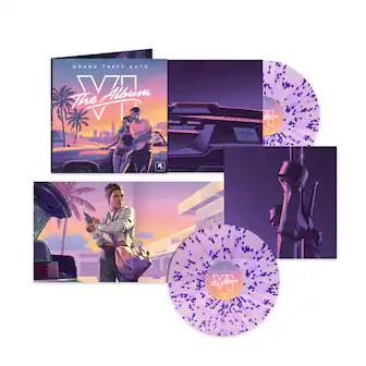 Grand Theft Auto VI: The Album - Best Buy Exclusive - Clear Pink with Purple Splatter Vinyl - Includes Exclusive 12x24 poster