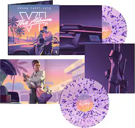 Grand Theft Auto VI: The Album - Best Buy Exclusive - Clear Pink with Purple Splatter Vinyl - Includes Exclusive 12x24 poster