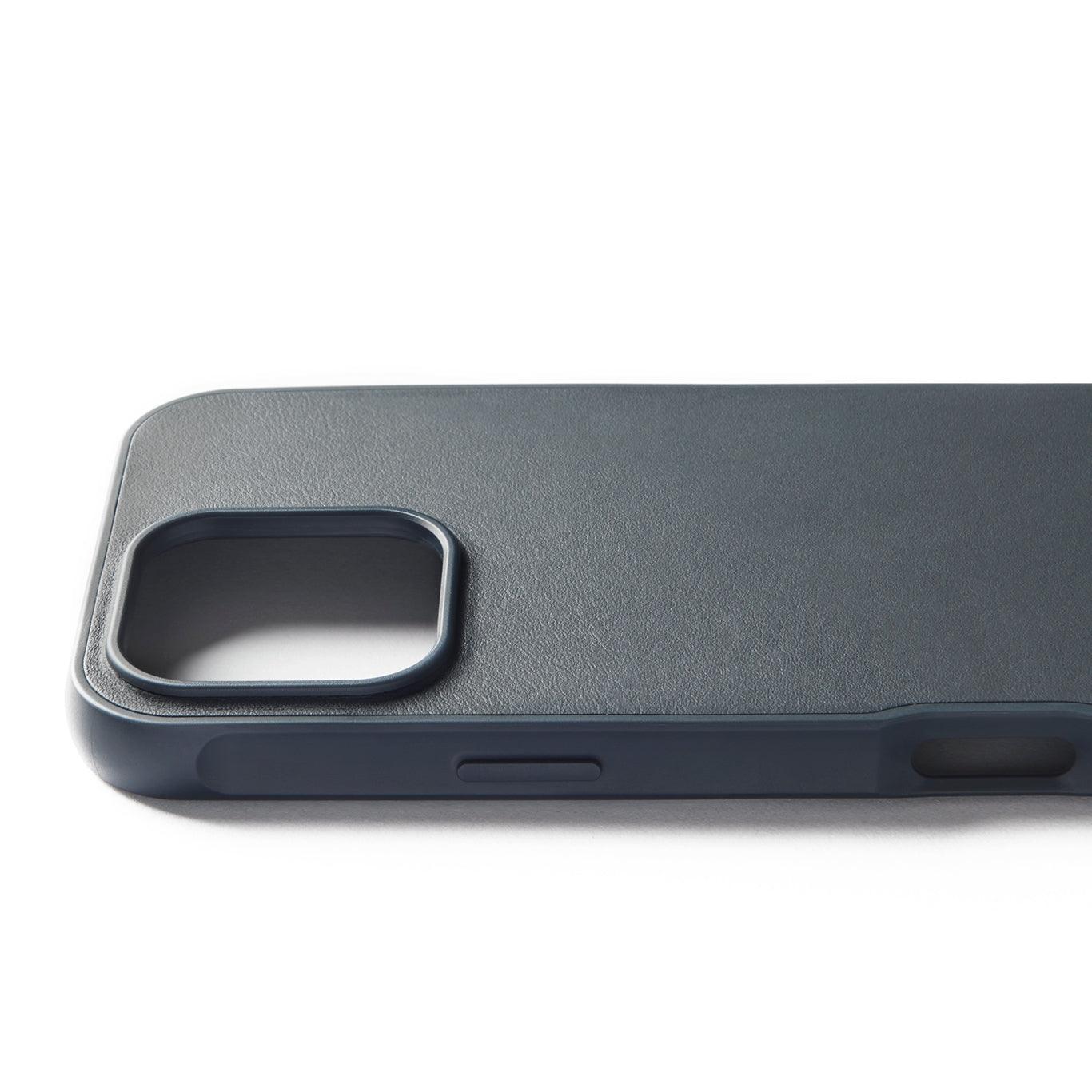 Left. Mujjo - iPhone 16 Pro Max Shield Case - Steel Blue.