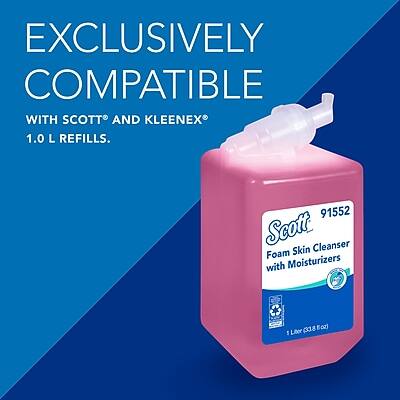 EXCLUSIVELY COMPATIBLE WITH SCOTT® AND KLEENEX® 1.0 L REFILLS.

Scott 91552 Foam Skin Cleanser with Moisturizers
1 Liter (32 fl oz)