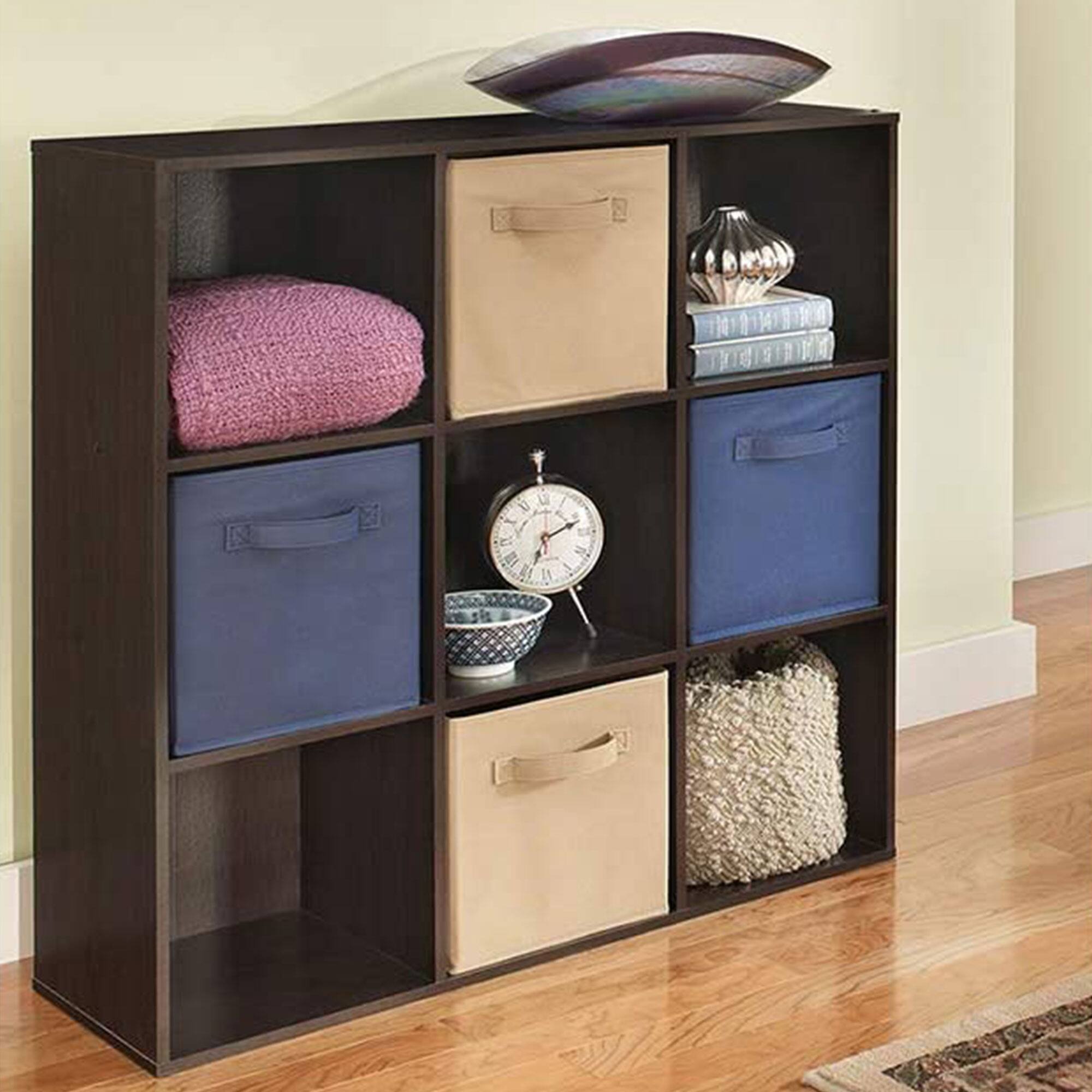 Alt View 1. ClosetMaid - ClosetMaid 9 Cube Wood Stackable Open Bookcase Display Shelf Organizer, Espresso - Espresso.