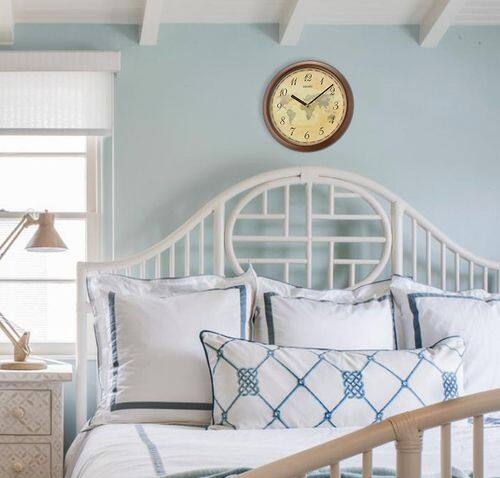 Left. Seiko - Seiko 12" World Map Wall Clock, Metallic Brown - Metallic Brown.