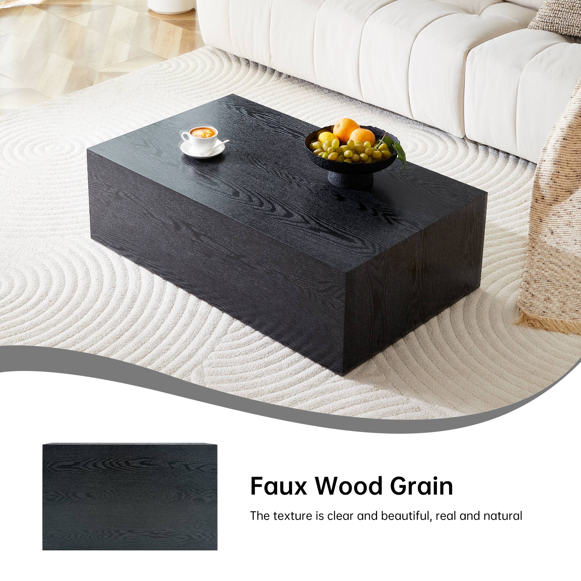 TinyHomie 39X24X12 Inch Mdf Coffee Table Luxurious Fashion Texture ...
