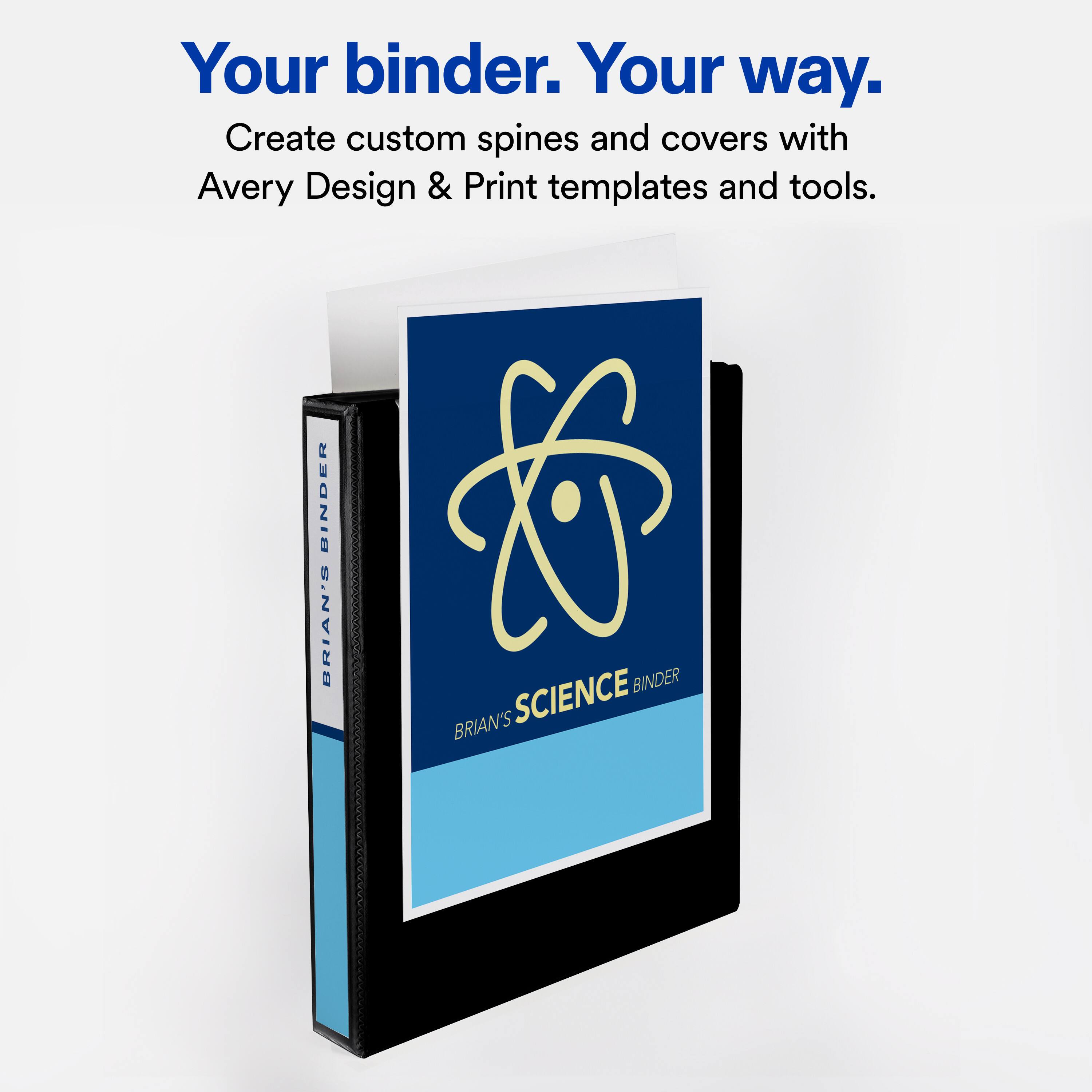 Your binder. Your way. Create custom spines and covers with Avery Design & Print templates and tools. BINDER BRIAN'S BINDER BRIAN'S SCIENCE