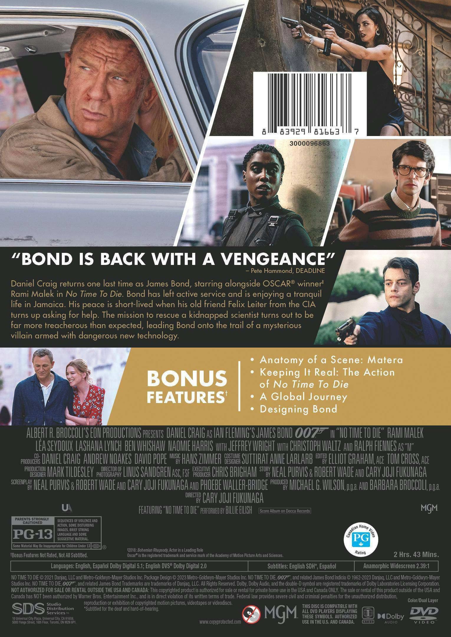 Back. No Time to Die [DVD].