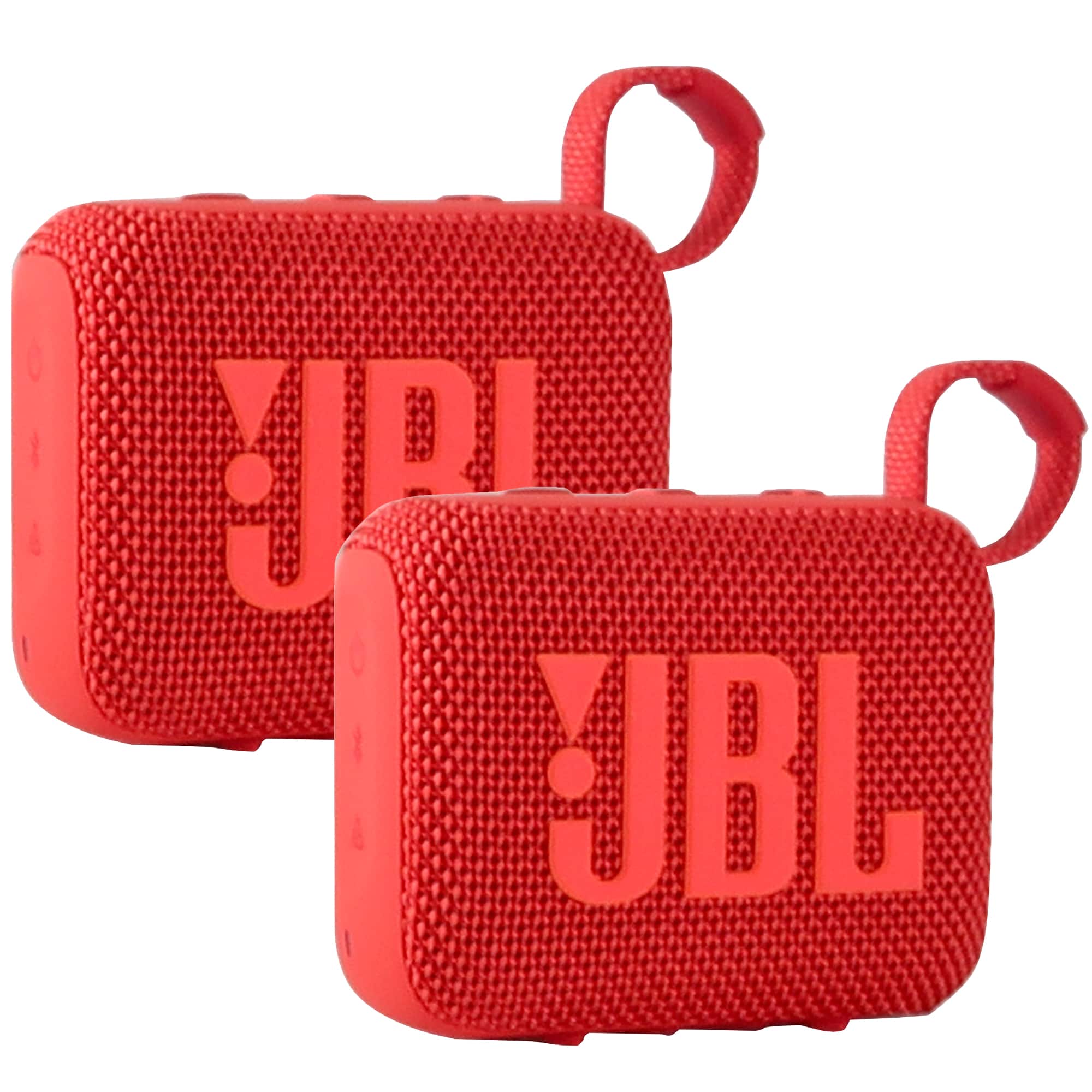 2x JBL Go 4 Portable Wireless Bluetooth Speaker - Red