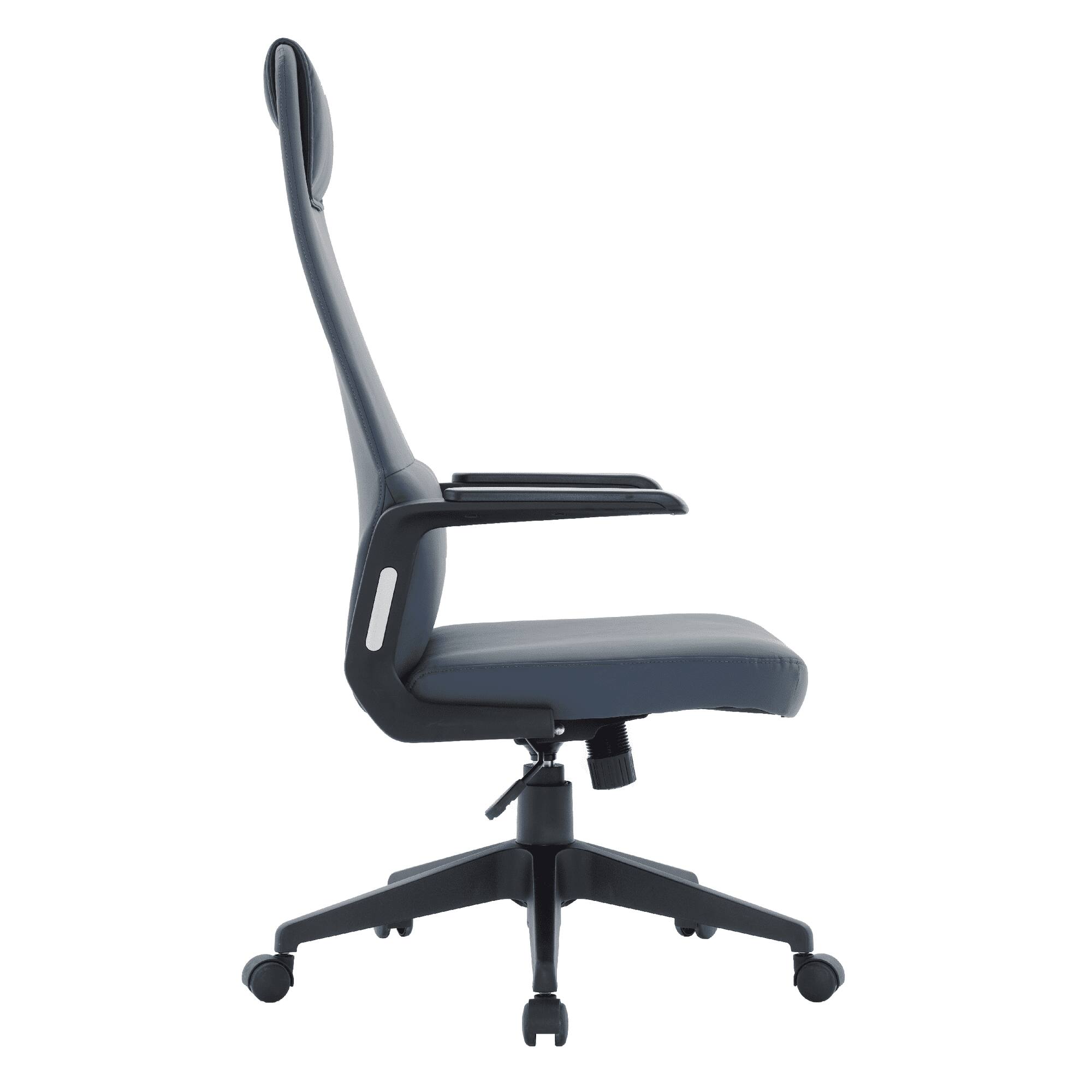 Alt View 4. LeisureMod - Nexa Ergonomic Office Chair High-Back Leather Computer Chair Adjustable Height Swivel and Tilt Desk Chair - Blue Leather.