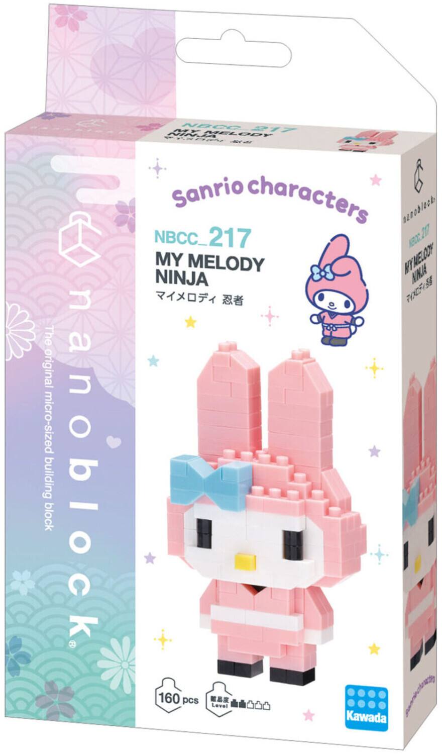 The original micro-sized building block nanoblock NBCC 217 MY MELODY NINJA  
Sanrio characters nanoblock NBCC_217  
160 pcs  
Level Kawada