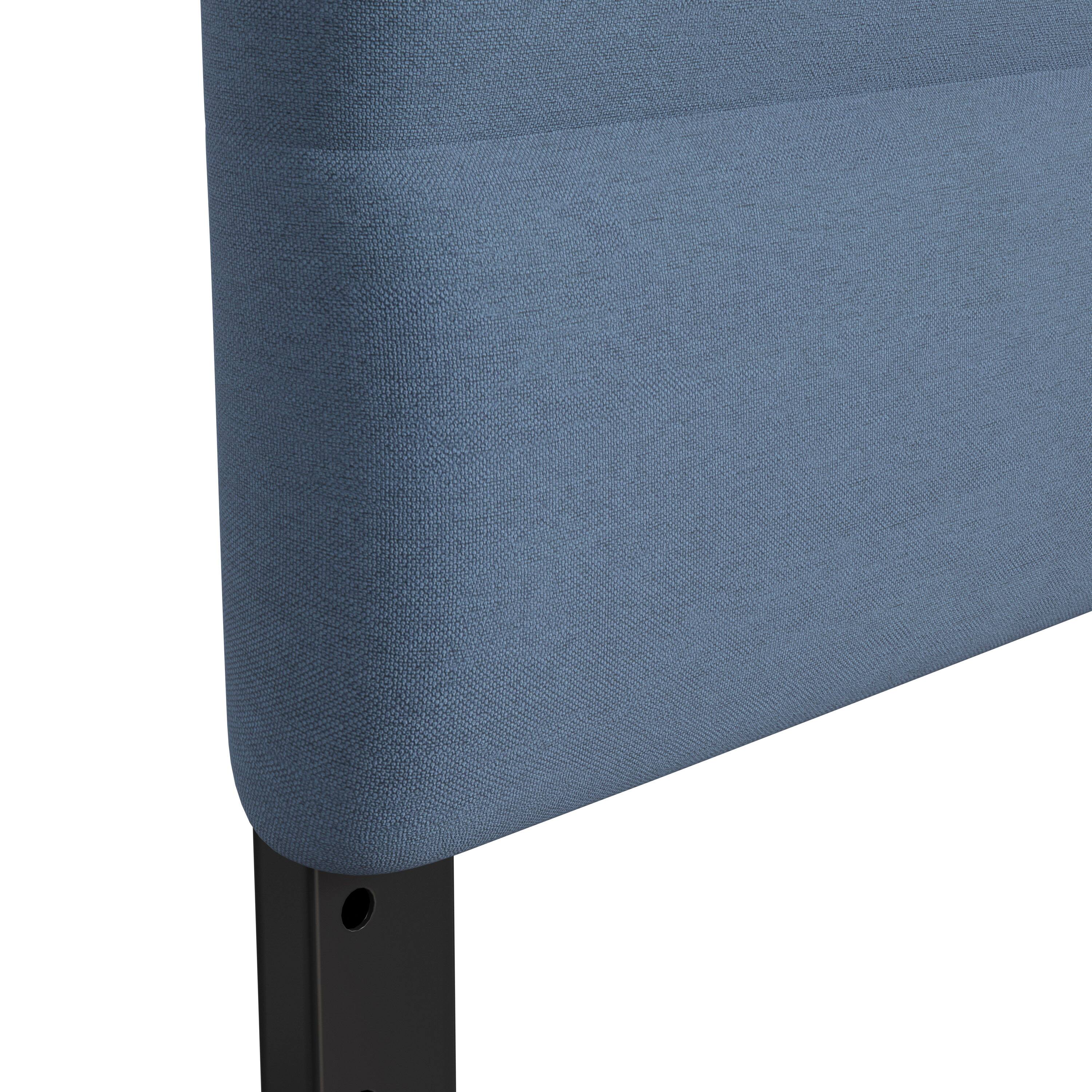 Alt View 10. Emma + Oliver - Gannon Modern Upholstered Headboard with Horizontal Line Stitching and Adjustable Height Rails - Blue.