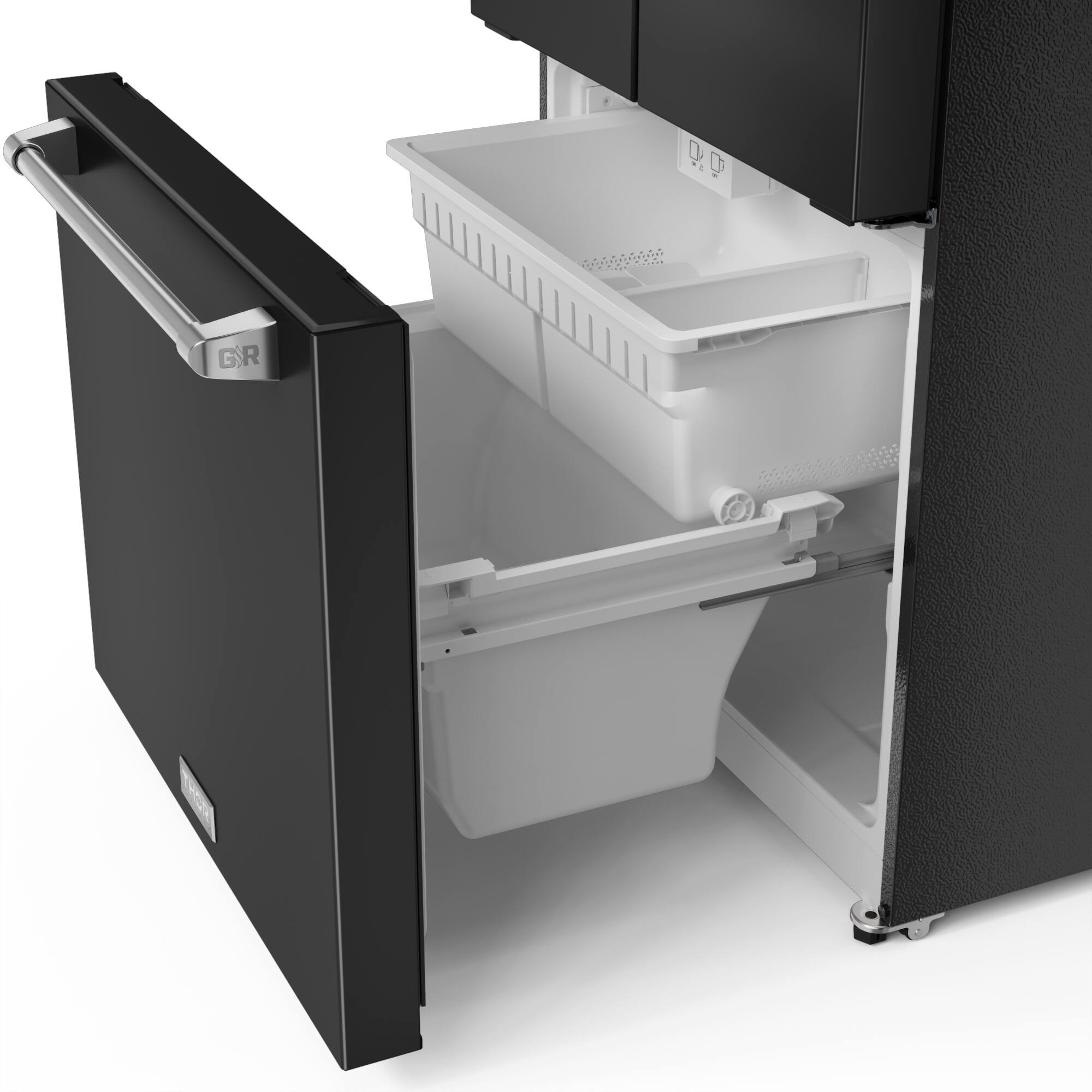 Alt View 11. Thor Kitchen - Gordon Ramsay Series by Thor Kitchen 17.5 Cu. Ft. Counter Depth Refrigerator with Stainless Steel Hardware - Black.