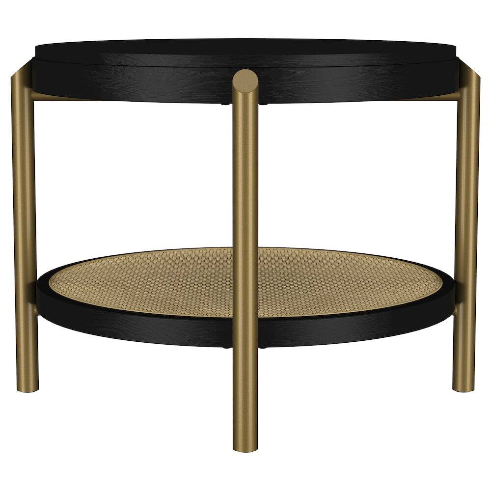 Alt View 5. Coaster Co. of America - Arini Round End Side Table With Storage Shelf Black - Black.