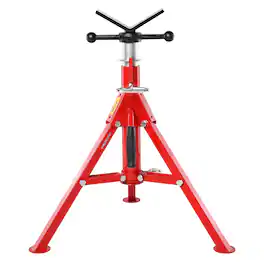 VEVOR - V Head Pipe Stand 1/8-12 inch Capacity, 24-42 inch Adjustable Height, 2500 lbs Load Capacity Pipe Stands - Red