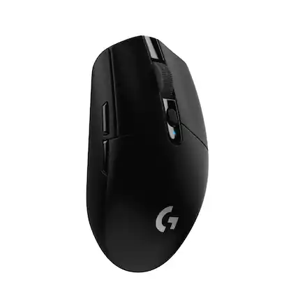 Front. Logitech - G305 LIGHTSPEED Wireless Optical 6 Programmable Button Gaming Mouse with 12,000 DPI HERO Sensor - Black.