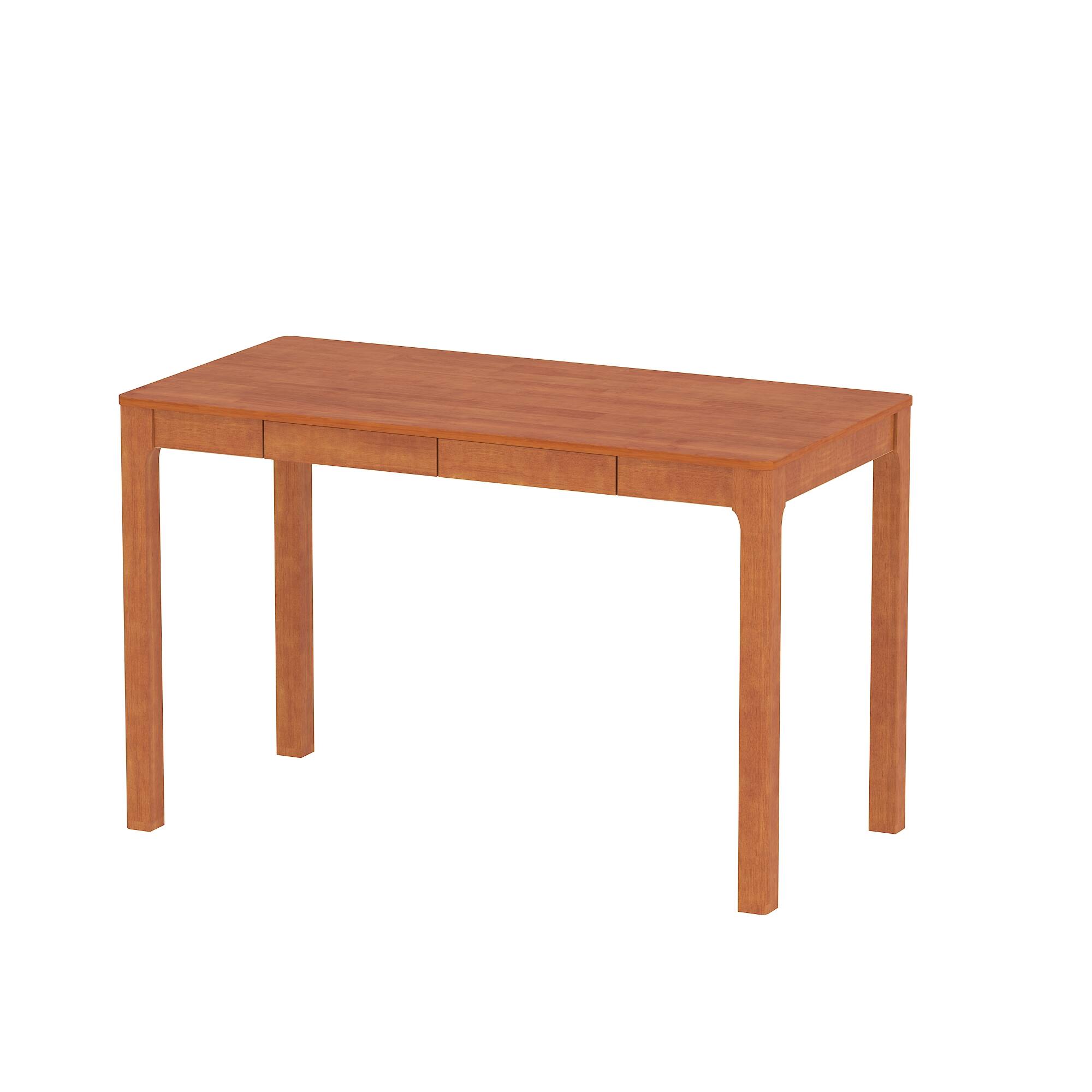 Left. Famapy - Famapy Solid Wood Desk with Drawers: Minimalist, Functional & Warm Home Office Essential - Brown.