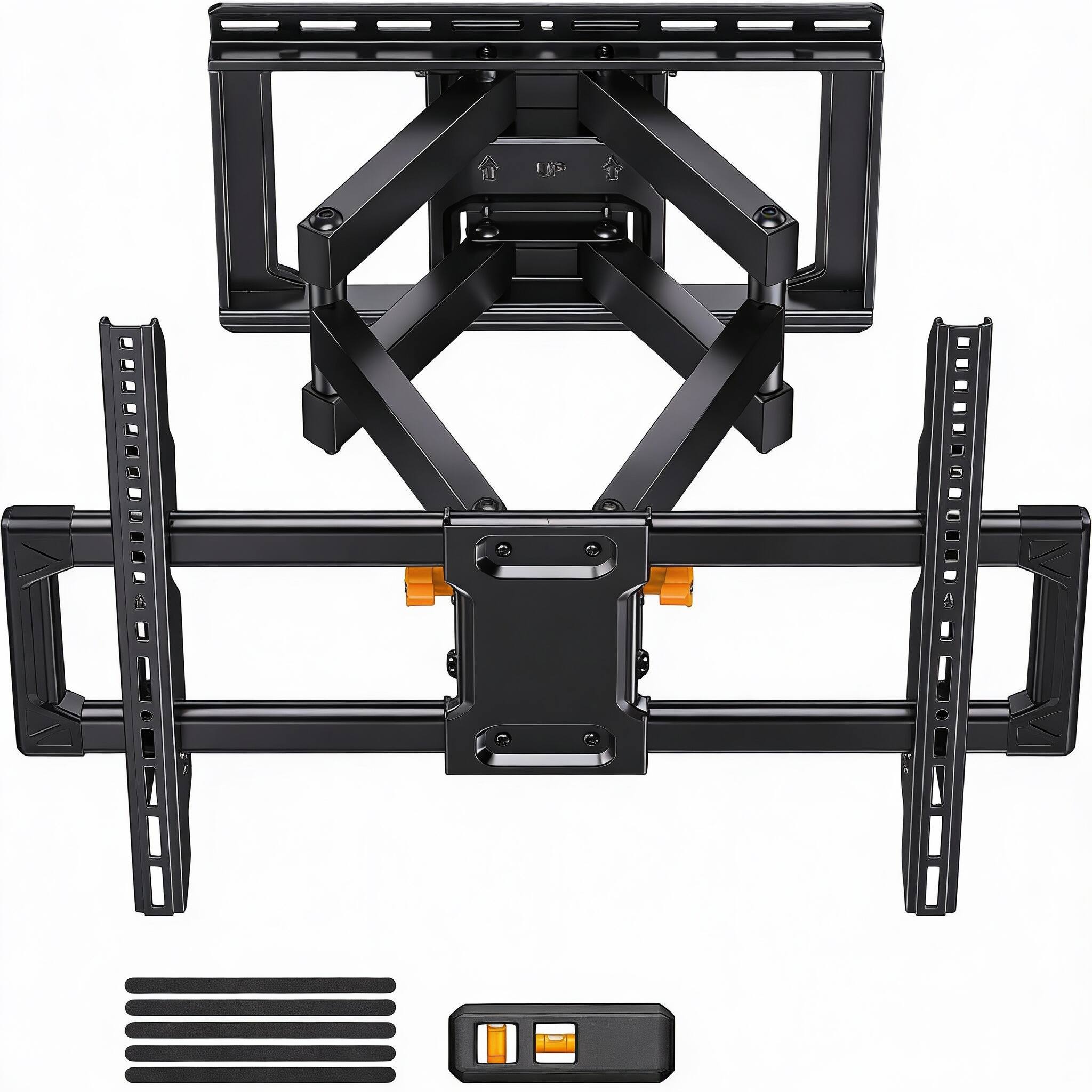 Front. Frangdom - UL Full-Motion TV Mount 42-90" 132lb 600x400mm 16" Studs - BLACK 42-90 inch Full Motion TV Wall Mount.