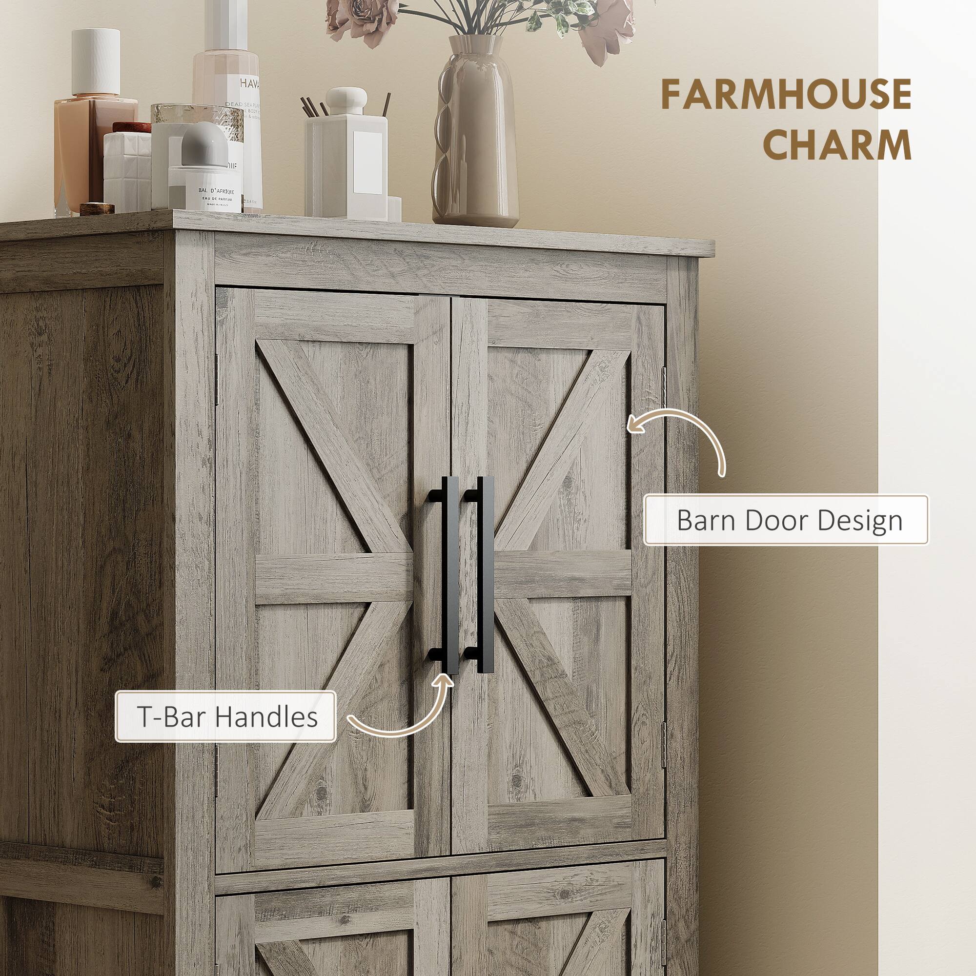 FARMHOUSE CHARM

- Barn Door Design
- T-Bar Handles