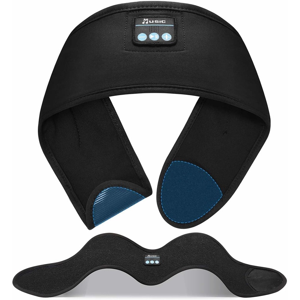 MOSZAR LLC - Adjustable Wireless Headband Headphones with Ultra-Thin Speakers – Black