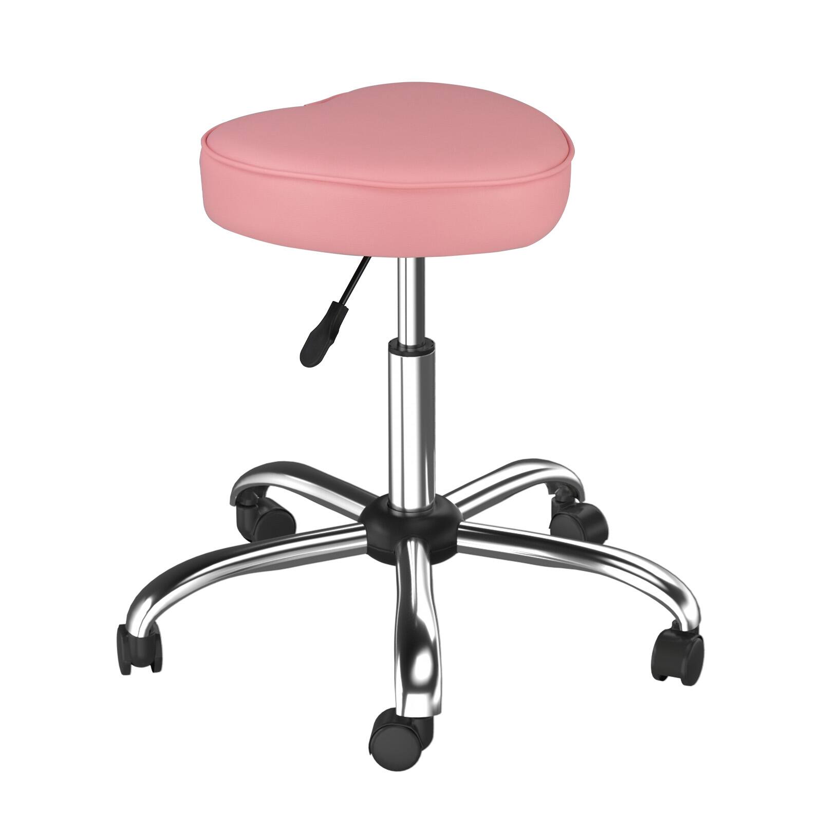 Front. Winado - Rolling Stool with Wheels, Hydraulic Massage Chair, Heart-Shaped Adjustable Salon Stool, Swivel Stools for Hair Stylist - Pink.