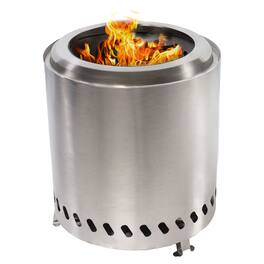 Sunnydaze - Tabletop Smokeless Fire Pit with Bag and Poker - 9.5 in - Silver